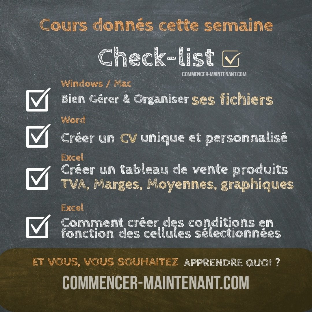 Cours informatique donnés cette semaine 12